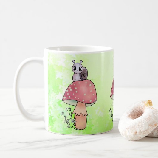 Pilz mit Schnecke Kaffeetasse (Mit Donut)