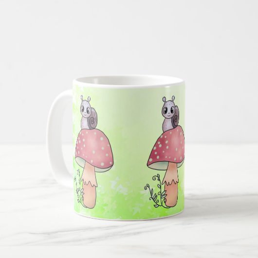 Pilz mit Schnecke Kaffeetasse (Vorderseite Links)