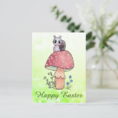 Pilz mit Schnecke Postkarte (Stehend Vorderseite)