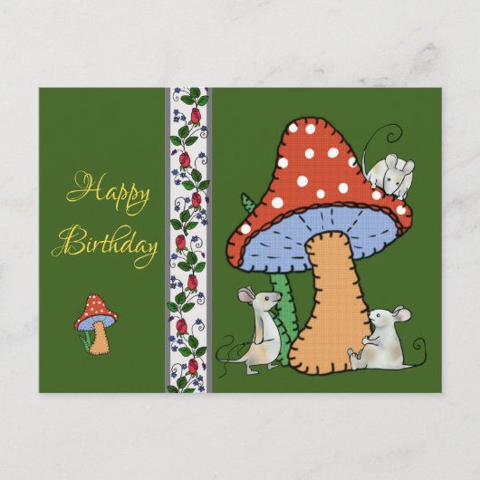 Pilz nähen postkarte (Vorderseite)