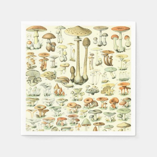 Pilz-Papiertücher Serviette (Vorderseite)