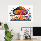 Pilz Pflanze Kunst. Poster (Heimbüro)