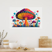 Pilz Pflanze Kunst. Poster (Küche)