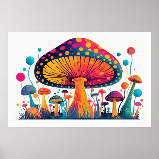 Pilz Pflanze Kunst. Poster (Vorne)