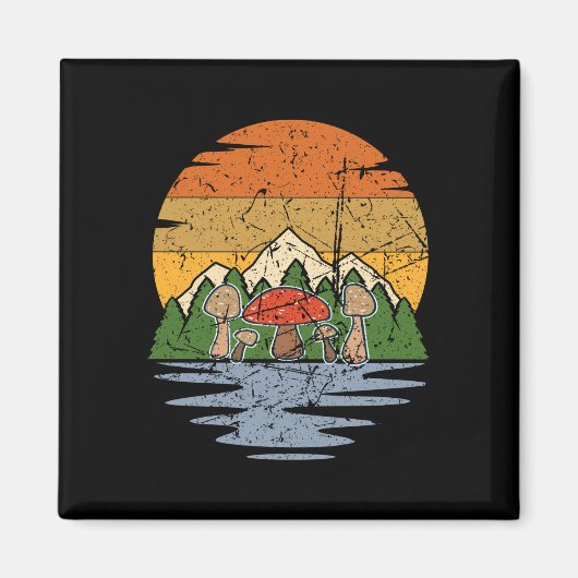 Pilz-Picking Retro Magnet (Vorne)