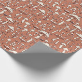 Pilz Print on Terracotta Brown Geschenkpapier (Ecke)