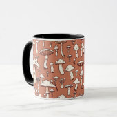 Pilz Print on Terracotta Brown Tasse (Vorderseite Links)