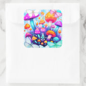 Pilz Quadratischer Aufkleber (Tasche)