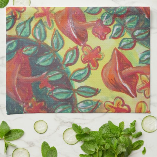 Pilz-Retro Küchentuch (Gefaltet)