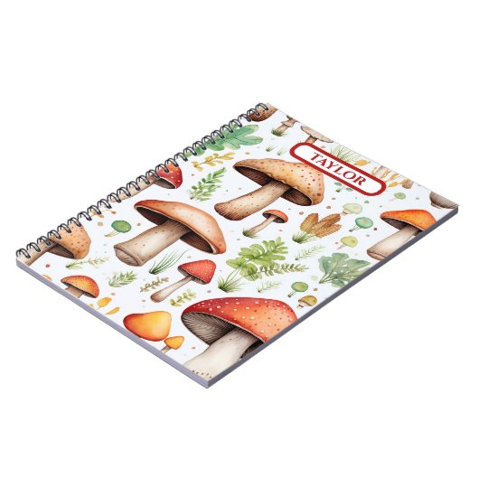 Pilz Rustikaler Wald Notizblock (Linke Seite)