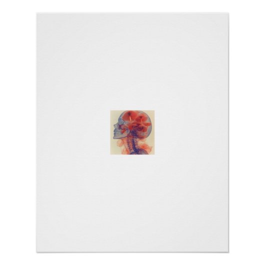 Pilz-Schädel-Röntgen-Anatomie-Kunst Poster (Vorderseite)