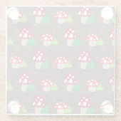 Pilz scherzt Muster Glasuntersetzer (Rückseite)