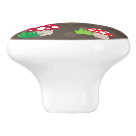Pilz scherzt Muster Keramikknauf (Seitenansicht)