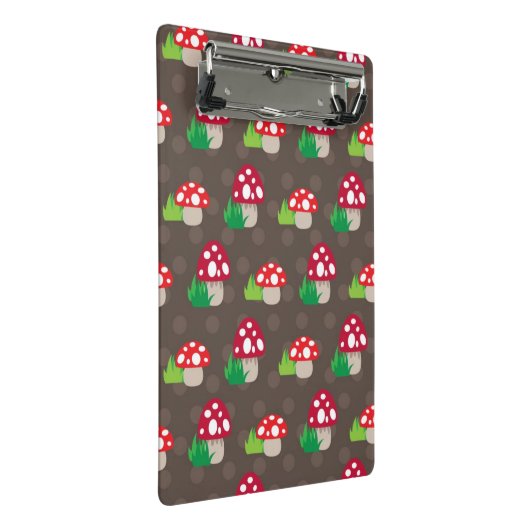 Pilz scherzt Muster Mini Klemmbrett (Schrägansicht)