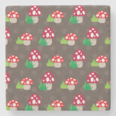 Pilz scherzt Muster Steinuntersetzer (Vorderseite)