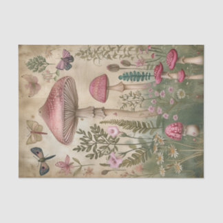 Pilz Schmetterling Goblincore Cottage Decoupage Seidenpapier