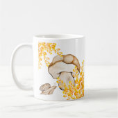 Pilz, Schnecke und gelbe Zweige im Herbst Kaffeetasse (Links)