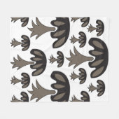 Pilz Schwarz Grau Muster Fleecedecke (Vorderseite (Horizontal))