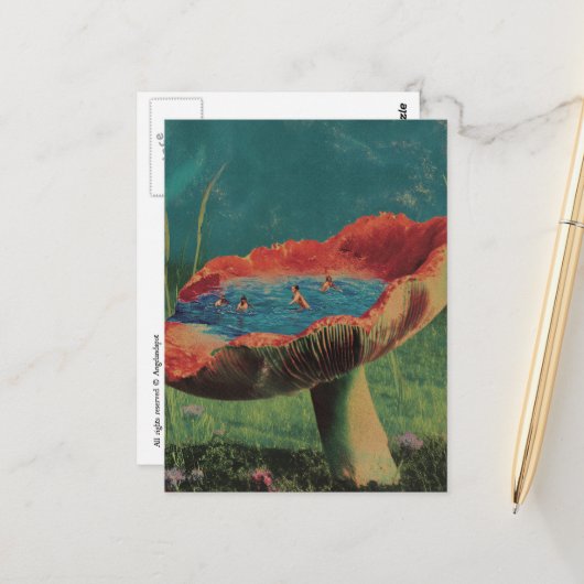 Pilz-Schwimmbad Postkarte (Vorderseite/Rückseite Beispiel)