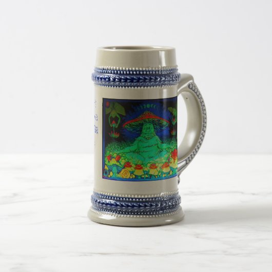 Pilz-Tee Stein Bierglas (VorderseiteRechts)
