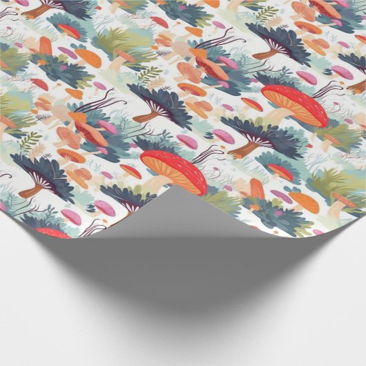Pilz- und Baumdesign Geschenkpapier (Ecke)