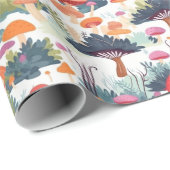 Pilz- und Baumdesign Geschenkpapier (Rolleneckpunkt)