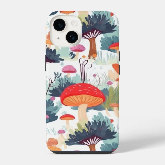 Pilz- und Baumdesign iPhone Hülle (Rückseite)