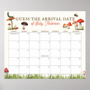 Pilz- und Bienen-Rat den Geburtstermin-Kalender Poster
