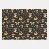 Pilz- und Blume-Kernmuster Geschenkpapier Set (Vorderseite)