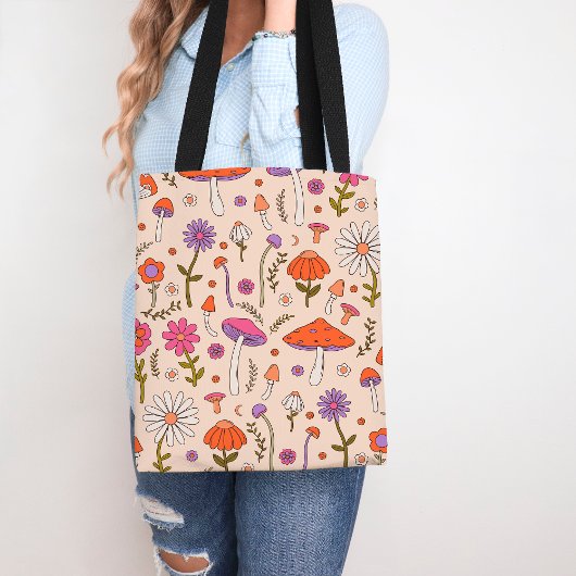 Pilz- und Blumenfarben Inspiriert Tasche