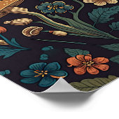 Pilz- und Blumenmuster-Design 1 Poster (Ecke)