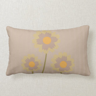 Pilz und Senf farbiges Blumenmuster Lendenkissen