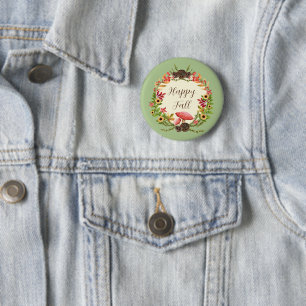 Pilz und Sonnenblumen mit anpassbarem Text Button