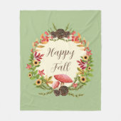 Pilz und Sonnenblumen mit anpassbarem Text Fleecedecke (Vorderseite)