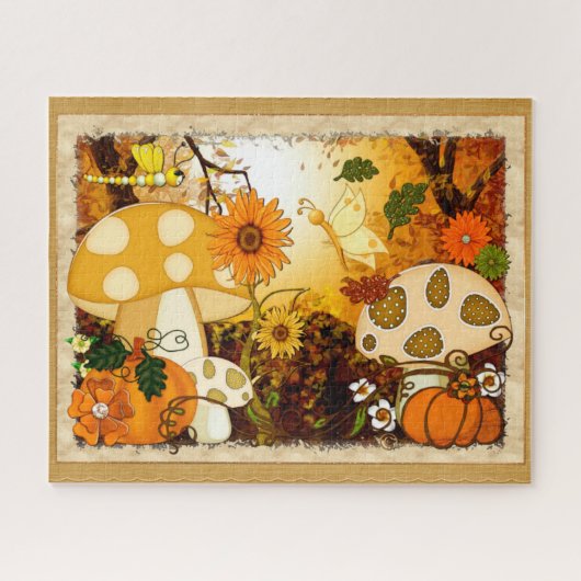 Pilz Whimsischer Herbstfantasie Puzzle (Horizontal)