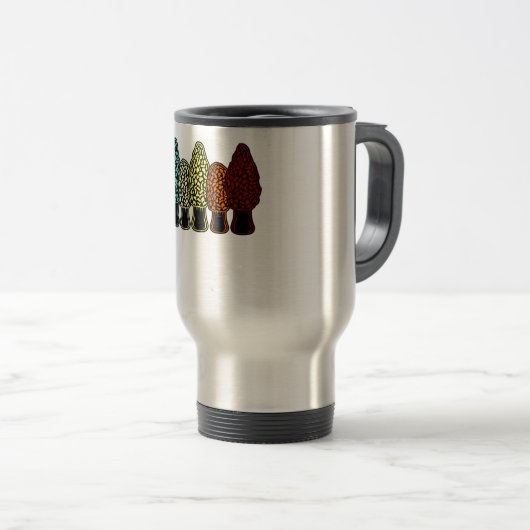 Pilzarten Jagd auf Morels Jäger Mykologen Reisebecher (VorderseiteRechts)