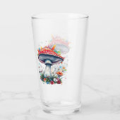 Pilzblumen Wald Farbfülle  Glas (Rückseite)