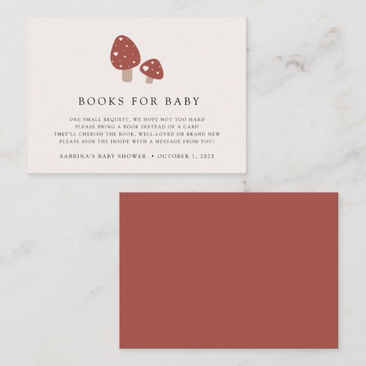 Pilzbücher für Kinder Begleitkarte (Vorne/Hinten)