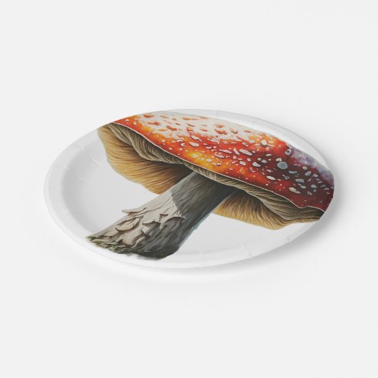 Pilzdesign aus Papierplatten Pappteller (Schrägansicht)