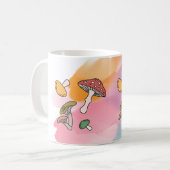 Pilze Aquarellmalerei Kaffeetasse (Vorderseite Links)