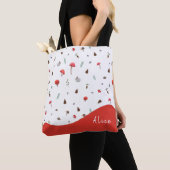 Pilze auf weißem personalisiertem oder nicht auf T Tasche (Von Nahem)