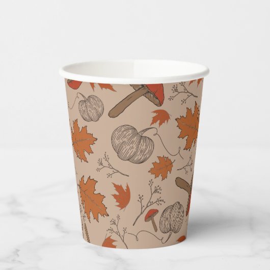 Pilze aus dem Herbst Pappbecher (Links)