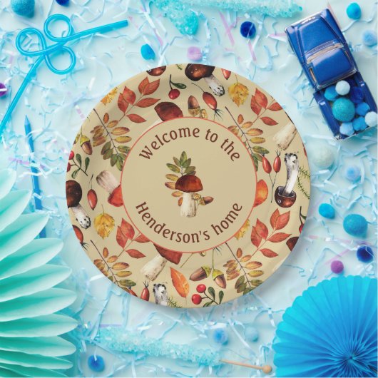 Pilze aus dem Herbst personalisierte Teller (Party)