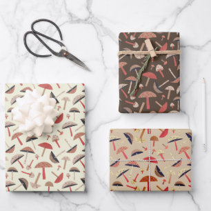 Pilze aus dem Mittelalter, Retro-Inspiriert Geschenkpapier Set