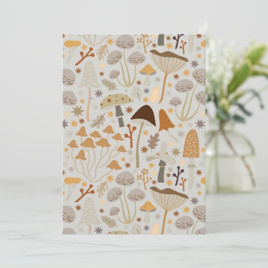 Pilze aus dem Mushroom Hunter Mitte des Jahrhunder Dankeskarte (Stehend Vorderseite)