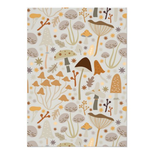 Pilze aus dem Mushroom Hunter Mitte des Jahrhunder Fotodruck