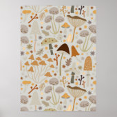 Pilze aus dem Mushroom Hunter Mitte des Jahrhunder Poster (Vorne)