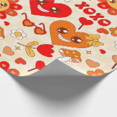 Pilze aus den 1960er Jahren, die sich in einem üpp Geschenkpapier (Ecke)