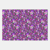 Pilze aus den 70er Jahren Psychedelisch, rosa, Lil Geschenkpapier Set (Vorderseite 3)