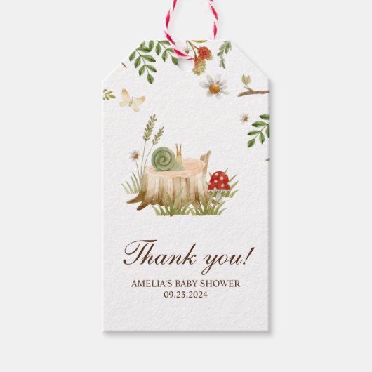 Pilze aus Wäldern Babydusche Geschenkanhänger (Vorderseite)